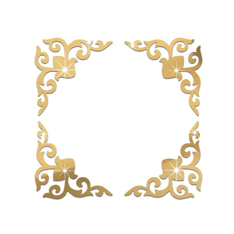 Acrylic Mirror Sticker Wall Cabinet Decor Self-adhesive Geometry Wall Corner Decorative Wall Stickers DIY Room Home Office Decor