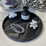 A Round Bathroom Tray, Decorative Vanity Tray, Silicone Soap Holder, Kitchen Countertop Organizer, Coffee Table Decoration, Suitable for Candles, Perfumes, Plants - Decorative Tray