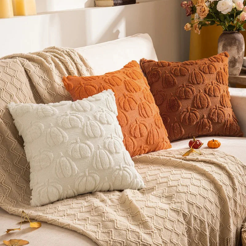 2026 Pumpkin Plush Pillow Covers Living Room Sofa Embroidered Crafts Couch Cushion Case Pillow Bedhead Throw Pillow Cover Decor