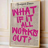 Retro-style "If All Goes Well" Newspaper Layout Posters, Stylish Wall Decorations Inspirational Posters, "If" Themed Posters