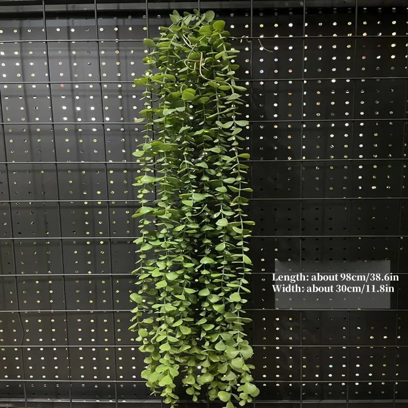 1PC Artificial Hanging Green Plants Fake Rattan Wall Hanging Plastic Vine for Home Garden Restaurant Decoration Soft Landscaping