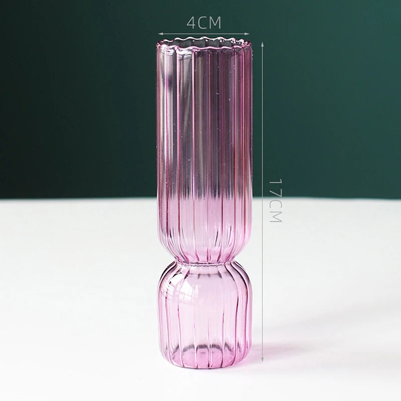 Nordic Glass Vase Small Glass Vases Flower Arrangement Home Decoration Accessories Modern Living Room Glass Ornament