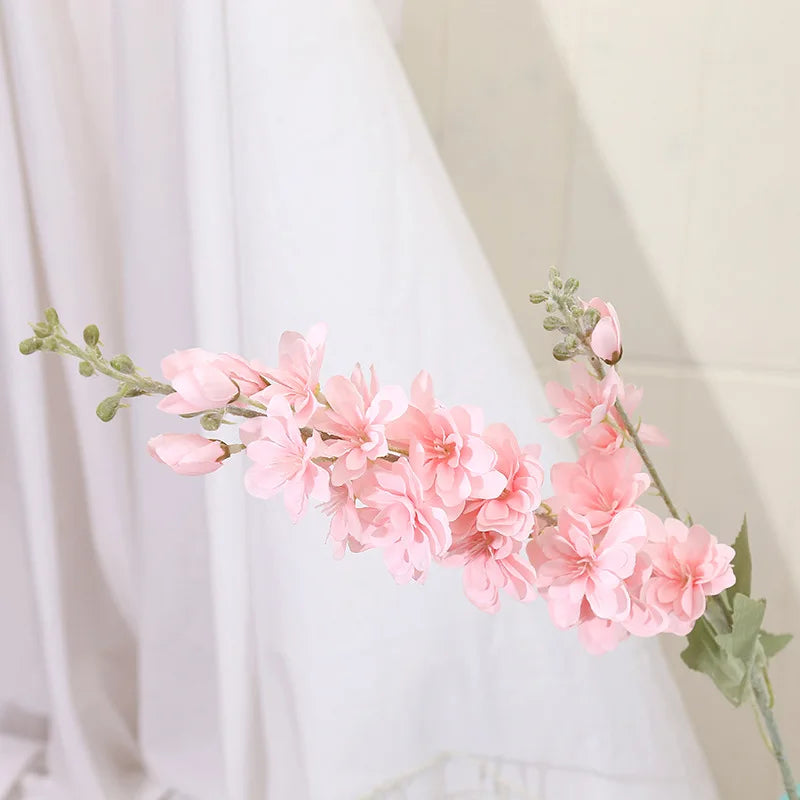 Yannew 3pcs 85cm Delphinium Artificial Flowers Long Stem Silk Hyacinth Wedding Flower Arrangements Decoration Home Room Decor