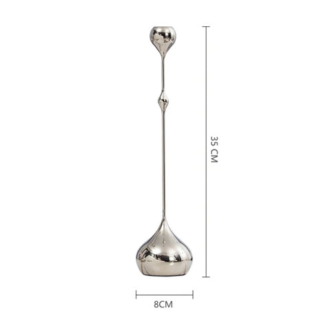 Silver Candle Holder, Metal Candlestick Romantic Art Table Decoration For Home Dining , Wedding Photography Props