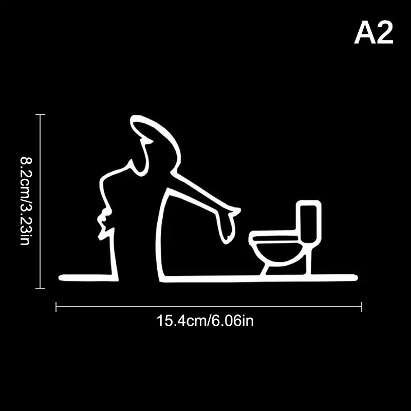 New La Linea Minimalist Line Art Car Sticker Bumper & Window Door Wall Decal With Cartoon Character Design Home Car Decoration