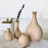 Wooden Flower Vase Retro Table Decorative Vase Dried Flower Arrangement Pot European Style Aesthetic Vase Home Desktop Ornaments
