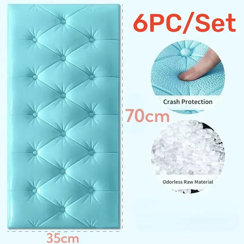 70X35CM 3PCS/SET 6PC/SET Self-adhesive 3D Brick Wallpaper PE Foam Wall Panels Stickers Waterproof Wallpaper Home Decoration