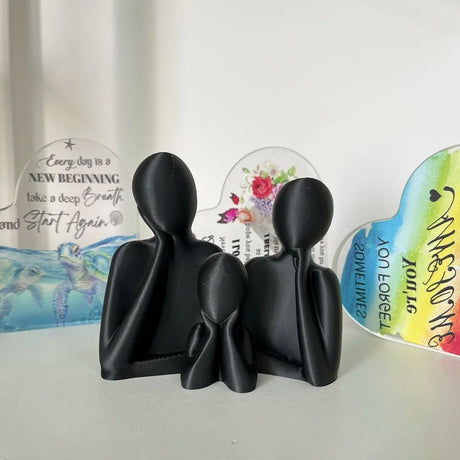 A family decorated wedding statue for three people, perfect as an anniversary gift for husband and wife, newlyweds, or as an art