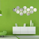 Acrylic Hexagon Mirror Wall Stickers Self Adhesive Removable Livingroom Bathroom Bedroom Wall Decoration Mirror Home Decoration