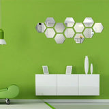 Acrylic Hexagon Mirror Wall Stickers Self Adhesive Removable Livingroom Bathroom Bedroom Wall Decoration Mirror Home Decoration