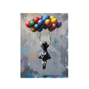 Girl with Heart Balloon Canvas Print, Graffiti Street Art, Colorful Balloon Girl Vibrant Heart-Shaped, Urban Street Art Decor