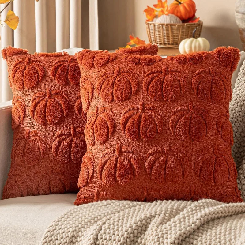 2026 Pumpkin Plush Pillow Covers Living Room Sofa Embroidered Crafts Couch Cushion Case Pillow Bedhead Throw Pillow Cover Decor