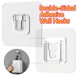 Double Sided Adhesive Wall Hooks Hanger Strong Transparent Suction Cup Storage Socket Hooks Bathroom Kitchen Bedroom Hook Kit