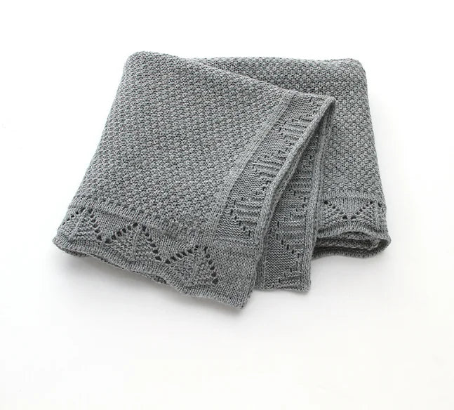 Personalized Knitted Blanket Embroidered Name Baby Boy Girl Soft Blanket Baby Shower Breathable Stroller Blanket Birthday Gift