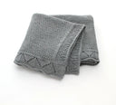 Personalized Knitted Blanket Embroidered Name Baby Boy Girl Soft Blanket Baby Shower Breathable Stroller Blanket Birthday Gift