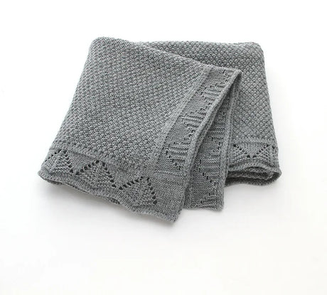 Personalized Knitted Blanket Embroidered Name Baby Boy Girl Soft Blanket Baby Shower Breathable Stroller Blanket Birthday Gift