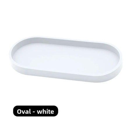 Silicone Decorative Bowl Oval Vanity Organizer Minimalist Soap Tray for Bathroom Jewelry Storage Accessories