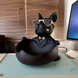 Creative Sunglasses Cool Dog Statue Bulldog Statue Storage Box Animal Decoration Resin Craft Art Statue Home Decoration Gift