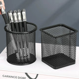 Multifunction Round/Square Pen Holder Office Desk Metal Mesh Pen Pot Cup Case Container Organiser Durable Pencil Case Stationery