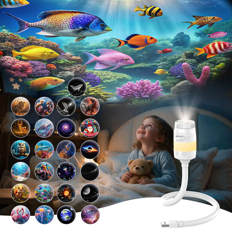 Ausyle Galaxy Star Projector USB Jellyfish Starry Sky Universe LED Night Light Lamp Home Bedroom Room Decoration Atmosphere Ligh