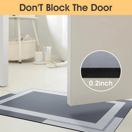 VIKAMA Bathroom Runner Rug with No Slip Rubber Backing Quick Dry Ultra Absorbent Bath Mat Machine Washable Floor Mats Home Decor