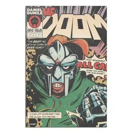 MF Doom Comic Album Poster Aesthetic Rapper Hip Hop Rock Music Band MM Food Mask Canvas For Wall Art Room Decor Home Decoration