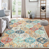 VIKAMA Bohemian Moroccan Carpet Soft Non-Slip Living Room Sofa Coffee Table Mat Bedroom Walk-in Closet Area Rug Home Decoration