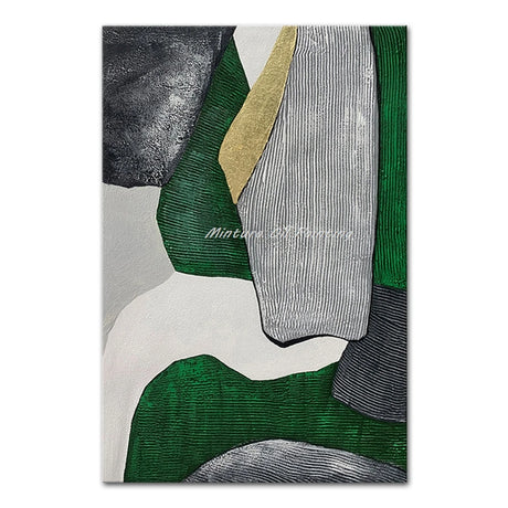 Mintura,Handpainted Abstract Color Block Oil Painting on Canvas Frameless Poster Wall Art Picture Modern Home Decoration Artwork