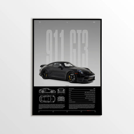 Minimalist 911 Turbo GT3-RS GT4 RS Hyper Car Sports Car Supercar Poster Canvas Painting Motosport Wall Art Pictures Home Decor