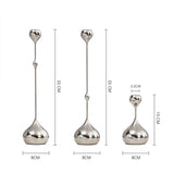 Silver Candle Holder, Metal Candlestick Romantic Art Table Decoration For Home Dining , Wedding Photography Props
