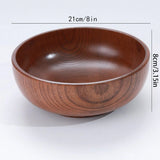 1Pc Stackable Solid Wood Bowl / Available in Large and Small Sizes / Household Wooden Bowl for Salad / Rice / Soup Noodles