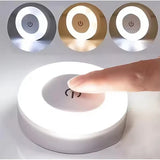 1-6Pcs Energy Saving LED Night Lights Touch Sensor 3 Color Dimmable Wall Night Lamp USB Rechargeable Magnetic Room Aisle Bedroom