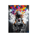 Girl with Heart Balloon Canvas Print, Graffiti Street Art, Colorful Balloon Girl Vibrant Heart-Shaped, Urban Street Art Decor