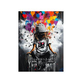 Girl with Heart Balloon Canvas Print, Graffiti Street Art, Colorful Balloon Girl Vibrant Heart-Shaped, Urban Street Art Decor