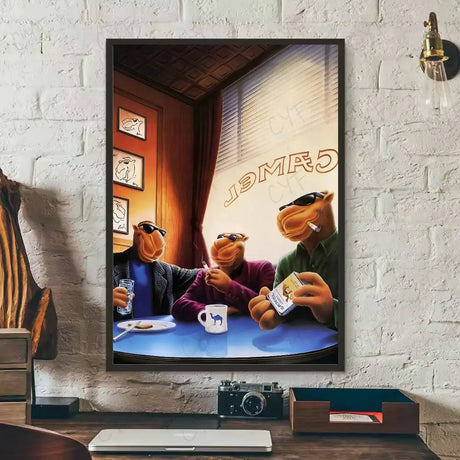 Vintage C-Camel C-Cigarettes Poster Poster Self-Adhesive Wall Art For Living Room Bedroom No Fade Modern Home Decor Stickers