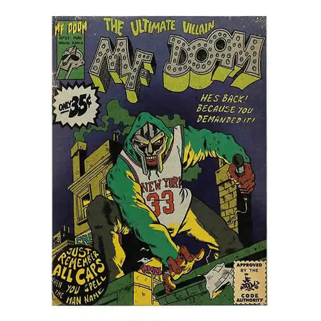 MF Doom Comic Album Poster Aesthetic Rapper Hip Hop Rock Music Band MM Food Mask Canvas For Wall Art Room Decor Home Decoration