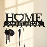 1pc Black Metal Keys Holder Wall Mount Key Holder Sweet Home Design Style Key Rack for Key Hanger with 10 Hooks