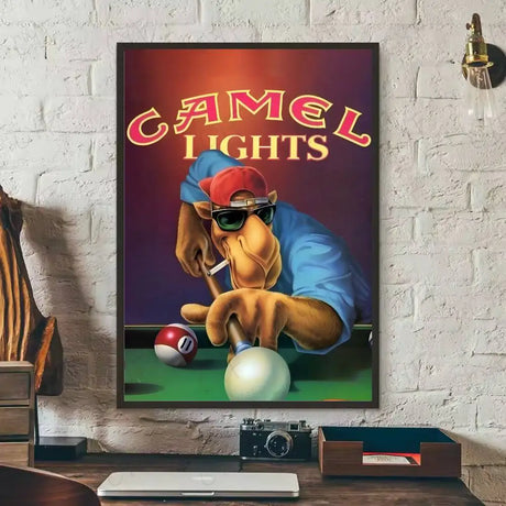 Vintage C-Camel C-Cigarettes Poster Poster Self-Adhesive Wall Art For Living Room Bedroom No Fade Modern Home Decor Stickers