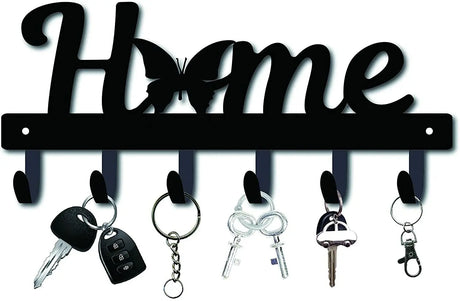 Decorative Metal Key Holder Wall Mounted Key Hooks Hanging Artwork Storage Rack Home Iron Art