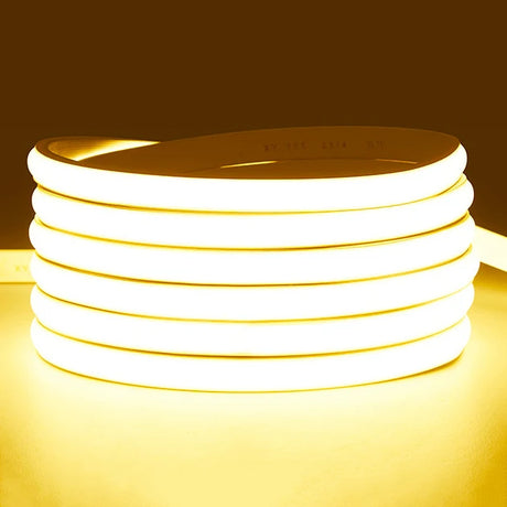 COB LED Strip 220V Switch ON/OFF with EU Plug 220V LED Strip Lights Flexible Lamp Tape for Kitchen Home Room Decor