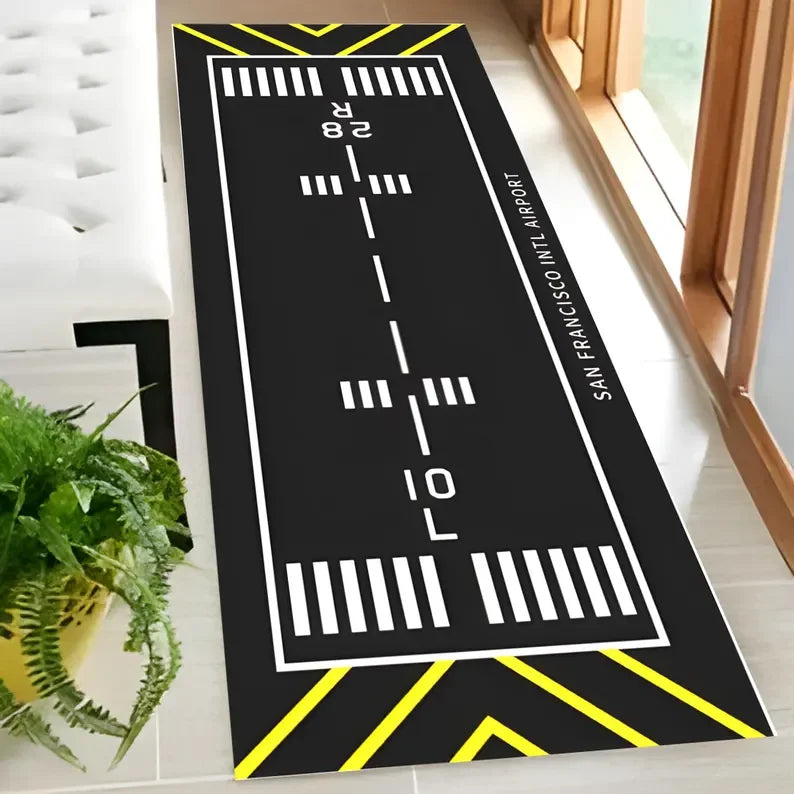 Runway Rug Aviation Airport Track Design Living Room Bedroom Mats Home Decoration Carpet