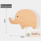 Cute Wall Wooden Hooks Children's Room Animal Hook Wall Keychain Coat Hook Home Decoration Solid Wood Hook Hanger Kitchen Access