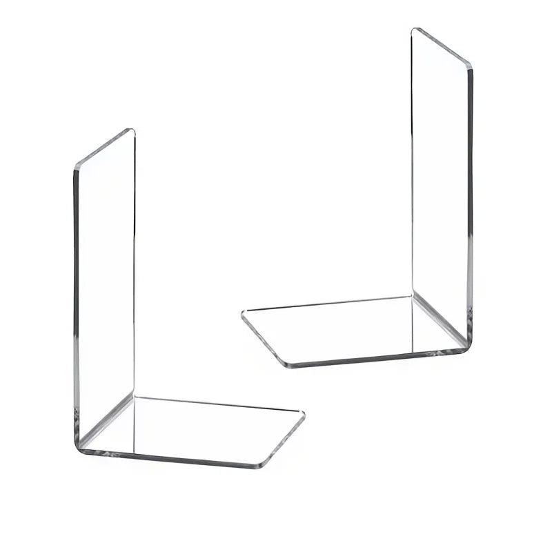 1pc Acrylic Bookends Stand Bookshelf Desktop Decorative Storage Rack