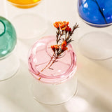 Mini Round Flower Vase Hydroponic Container Micro Landscape Glass Ecological Bottle Borosilicate Glass Bottle With Home Decorate