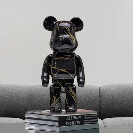 27cm/10Inches Graffiti Bear Figurine Home Decor Animal Abstract Ornament Storage Money Jar Modern Room Sculpture Table Decor