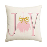 1/4pcs Christmas Pillow Cover, Pink Printed Cushion Cover, Farmhouse Decorative Sofa, Christmas Decoration (without Pillow Core)