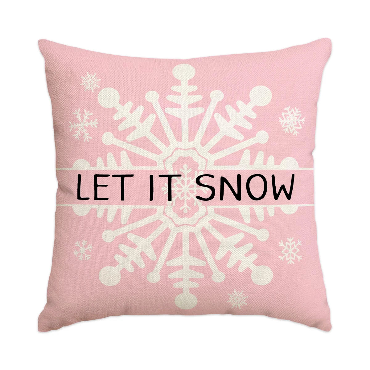 1/4pcs Christmas Pillow Cover, Pink Printed Cushion Cover, Farmhouse Decorative Sofa, Christmas Decoration (without Pillow Core)