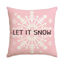 1/4pcs Christmas Pillow Cover, Pink Printed Cushion Cover, Farmhouse Decorative Sofa, Christmas Decoration (without Pillow Core)
