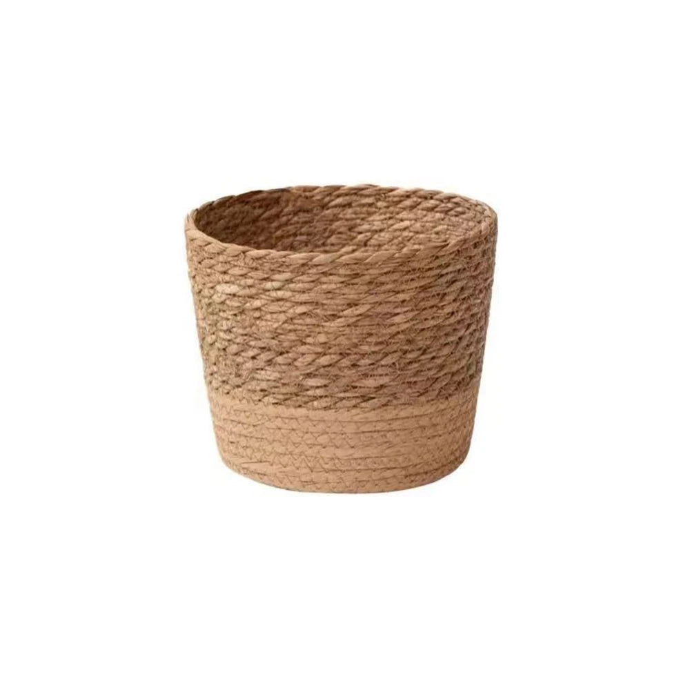 1PC Straw Hanging Basket Planter Twine Woven Flower Basket Rattan Basket Hanging Orchid Pot Pot Hanging Basin