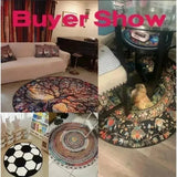 Bohemian Style Circular Carpet Indoor Carpet Bedrooms Circular Floor Mats Suitable Living Rooms Study Rooms Bathrooms Decoration